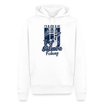 Ich wäre lieber Lachsfischen lustiges Angeln - Männer Premium Bio Hoodie - Weiß - Vorne - Nico (187cm)