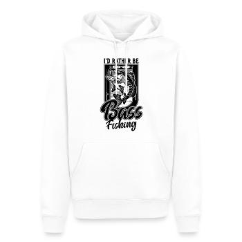 Je préférerais être pêche à l’achigan Drôle de pêcheur - Sweat à capuche Premium bio Homme - blanc - Devant - Nico (187cm)