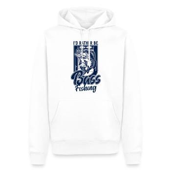 Ich wäre lieber Bass Fish Fishing Funny Angler - Männer Premium Bio Hoodie - Weiß - Vorne - Nico (187cm)