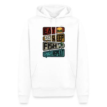 Fisherman Fishing Eat Sleep Fish Repeat Angler - Men’s Premium Organic Hoodie - white - Front - Nico (187cm)
