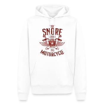 Ich schnarche nicht, ich träume, dass ich ein Motorrad bin lustig - Männer Premium Bio Hoodie - Weiß - Vorne - Nico (187cm)