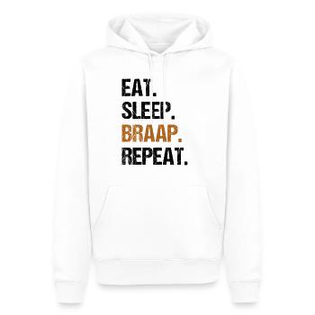 Mangez du sommeil Braap Répéter Drôle Dirt Bike Motocross - Sweat à capuche Premium bio Homme - blanc - Devant - Nico (187cm)