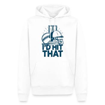Ich würde diese lustigen Cricket-Cricketspieler treffen - Männer Premium Bio Hoodie - Weiß - Vorne - Nico (187cm)