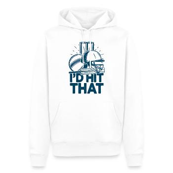 Ich würde diese lustigen Cricket-Cricketspieler treffen - Männer Premium Bio Hoodie - Weiß - Vorne - Nico (187cm)