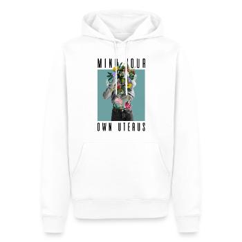 Attention à votre propre utérus Mon corps Mon choix Floral - Sweat à capuche Premium bio Homme - blanc - Devant - Nico (187cm)