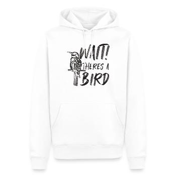 Attendez qu’il y ait un oiseau drôle d’observation des oiseaux Bird watching - Sweat à capuche Premium bio Homme - blanc - Devant - Nico (187cm)
