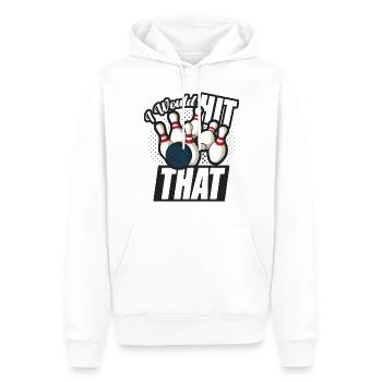 Ich würde diesen lustigen Bowling-Retro-Bowler treffen - Männer Premium Bio Hoodie - Weiß - Vorne - Nico (187cm)