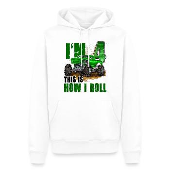 Kinder 4. Geburtstag Monster Truck für Jungen & Mädchen 4 - Männer Premium Bio Hoodie - Weiß - Vorne - Nico (187cm)