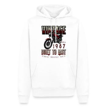 Vintage Motorrad Biker Motorrad Geburtstag 1987 - Männer Premium Bio Hoodie - Weiß - Vorne - Nico (187cm)
