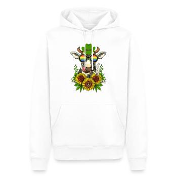 Kuh Regenbogen Bauernhof Hippie Frieden Geschenk - Männer Premium Bio Hoodie - Weiß - Vorne - Nico (187cm)