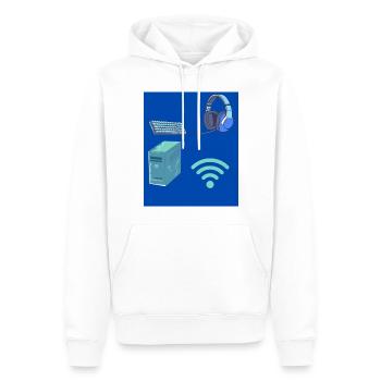 gamer pc - Männer Premium Bio Hoodie - Weiß - Vorne - Nico (187cm)