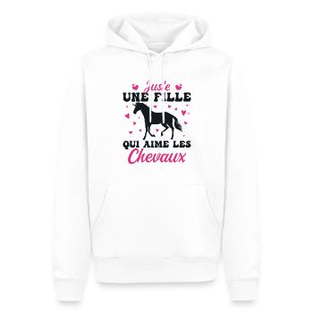 Juste Une Fille Qui Aime Les Cheveux ! - Sweat à capuche Premium bio Homme - blanc - Devant - Nico (187cm)