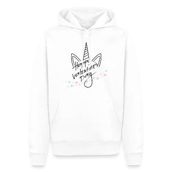 Einhorn Happy Valentines Day Valentinstag Design - Männer Premium Bio Hoodie - Weiß - Vorne - Nico (187cm)