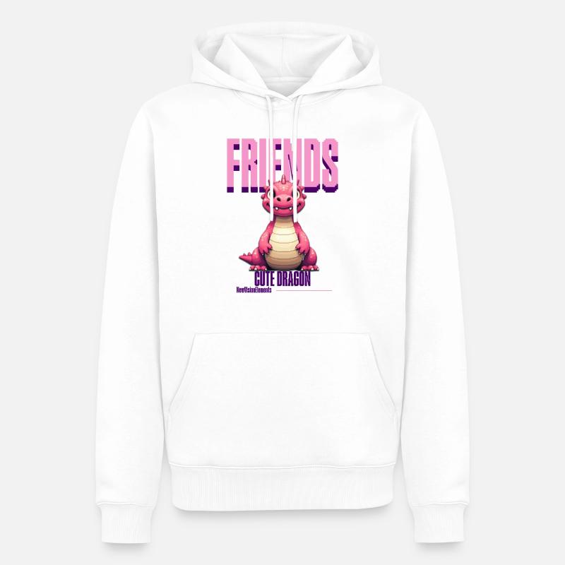 Süßer pinker Drache - Männer Premium Bio Hoodie - Weiß
