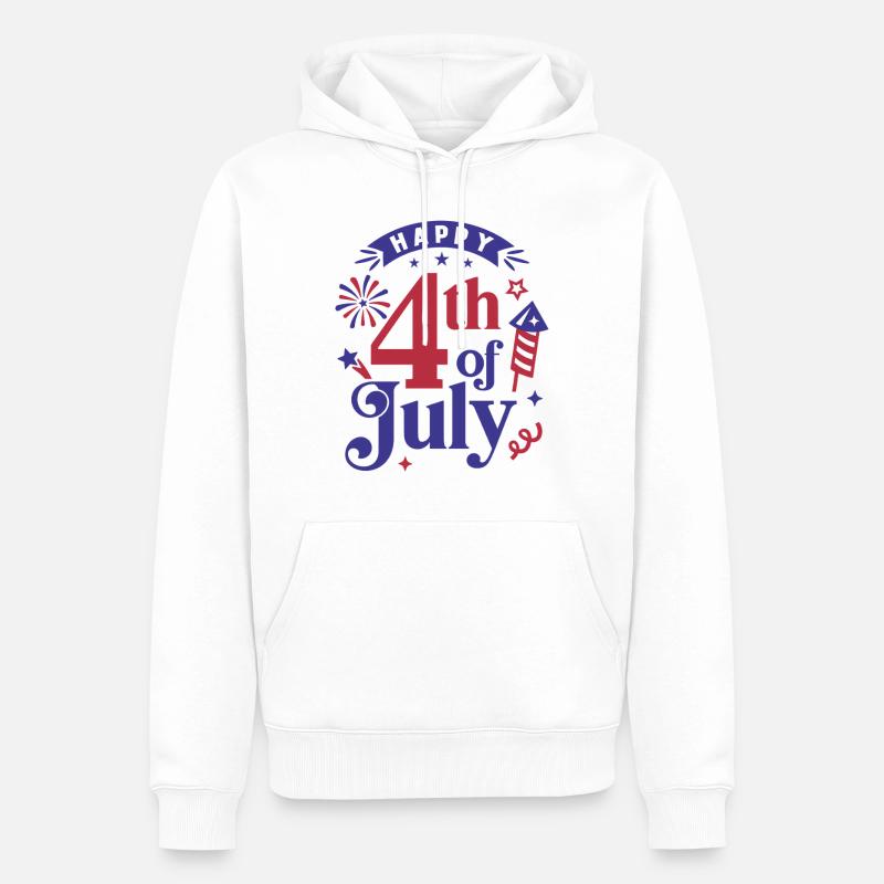 Frohen 4. Juli - Männer Premium Bio Hoodie - Weiß