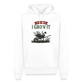 Ich bin sexy und ich lasse es wachsen - Männer Premium Bio Hoodie - Weiß - Vorne - Nico (187cm)