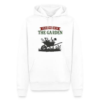 Ich wäre lieber im Garten - Männer Premium Bio Hoodie - Weiß - Vorne - Nico (187cm)