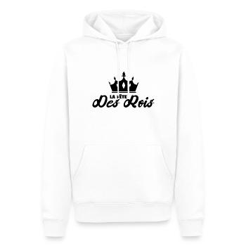 La Fête des rois. Cadeau des fête des rois. - Sweat à capuche Premium bio Homme - blanc - Devant - Nico (187cm)