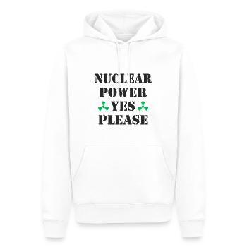 L’énergie nucléaire, oui s’il vous plaît, l’énergie nucléaire - Sweat à capuche Premium bio Homme - blanc - Devant - Nico (187cm)
