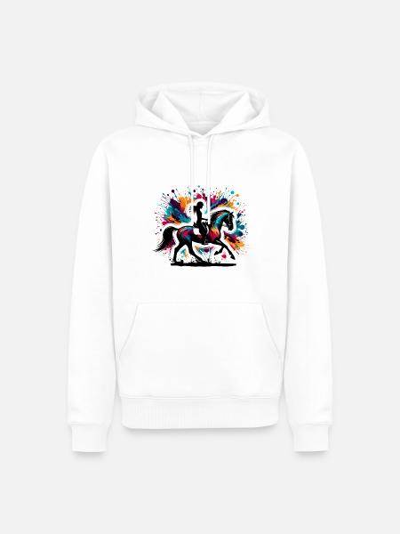 Quarter Horse Mädchen - Männer Premium Bio Hoodie - Weiß