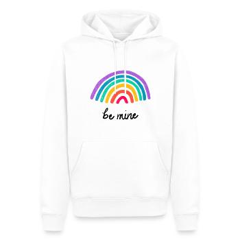 Liebesgrafik be mine Regenbogen - Männer Premium Bio Hoodie - Weiß - Vorne - Nico (187cm)