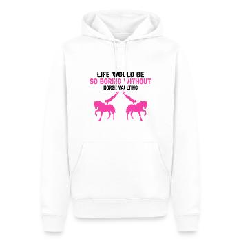 Voltigieren Design und Voltigieren Pferde Designs - Männer Premium Bio Hoodie - Weiß - Vorne - Nico (187cm)