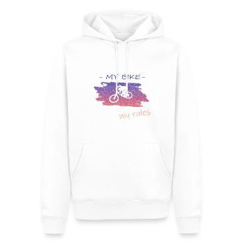 Biken Fahrrad Bike - Männer Premium Bio Hoodie - Weiß - Vorne - Nico (187cm)