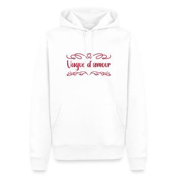 vague d'amour - Sweat à capuche Premium bio Homme - blanc - Devant - Nico (187cm)