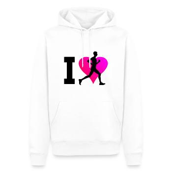 Cross Country Running Femmes Running Hommes - Sweat à capuche Premium bio Homme - blanc - Devant - Nico (187cm)