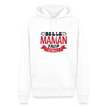 Belle maman trop géniale. cadeau belle maman. mère - Sweat à capuche Premium bio Homme - blanc - Devant - Nico (187cm)