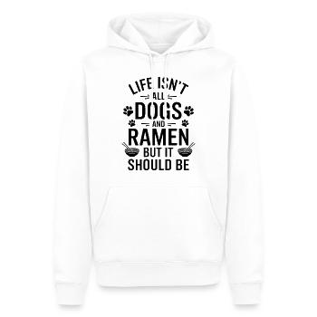 Ramen Chiens Anime Drôle Kawaii Ramen Cadeau - Sweat à capuche Premium bio Homme - blanc - Devant - Nico (187cm)