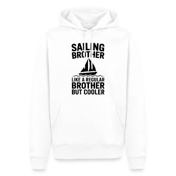 Voile Dire Frère Marin Voile Cadeau - Sweat à capuche Premium bio Homme - blanc - Devant - Nico (187cm)