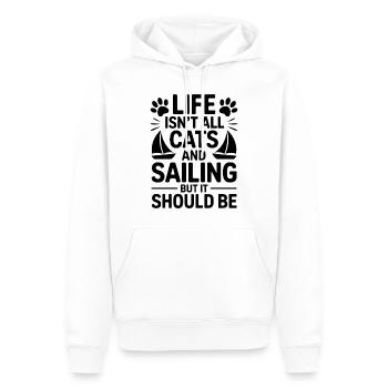 Voile Dicton Chats Marin Chat Voile Cadeau - Sweat à capuche Premium bio Homme - blanc - Devant - Nico (187cm)