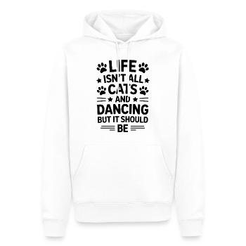 Tanzen Spruch Katzen Tanz Lustig Tanzen Geschenk - Männer Premium Bio Hoodie - Weiß - Vorne - Nico (187cm)