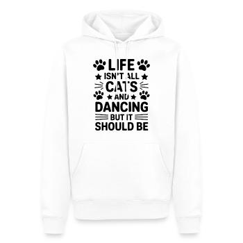 Tanzen Spruch Katzen Tanz Lustig Tanzen Geschenk - Männer Premium Bio Hoodie - Weiß - Vorne - Nico (187cm)