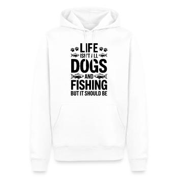 Pêche Dire Chiens De Pêche Drôle Pêcheur Cadeau - Sweat à capuche Premium bio Homme - blanc - Devant - Nico (187cm)