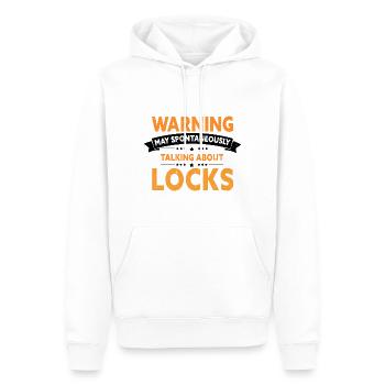 Lock Picking Locking Technician Schlossdienst Design - Men’s Premium Organic Hoodie - white - Front - Nico (187cm)