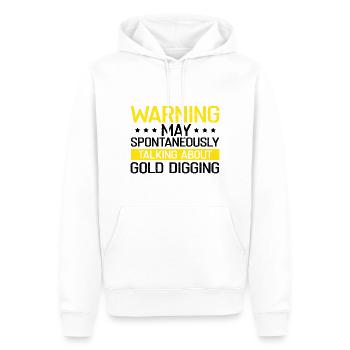 Gold Panning Gold Prospector GoldSchüfer Design - Men’s Premium Organic Hoodie - white - Front - Nico (187cm)