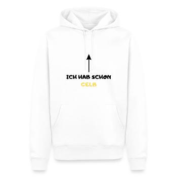 Ich hab schon Gelb Fußball Sprüche Witzig Lustig - Männer Premium Bio Hoodie - Weiß - Vorne - Nico (187cm)