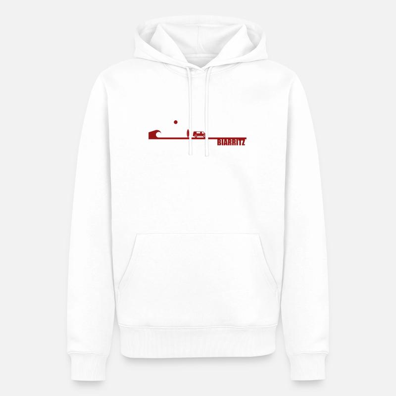 Biarritz Wave Surf Van Leben - Männer Premium Bio Hoodie - Weiß