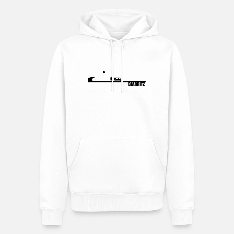 Biarritz Wave Surf Van Leben - Männer Premium Bio Hoodie - Weiß
