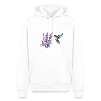 Watercolor Penstemon Flower and Hummingbird - Men’s Premium Organic Hoodie - white - Front - Nico (187cm)