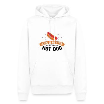 Hot dog adore la saucisse de pomme de terre hot-dog - Sweat à capuche Premium bio Homme - blanc - Devant - Nico (187cm)