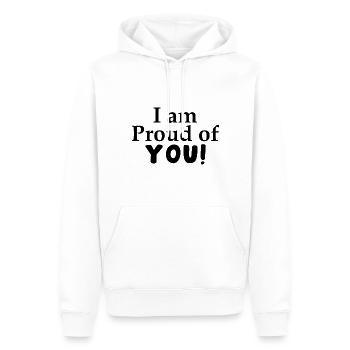 Je suis fier de vous ! - Sweat à capuche Premium bio Homme - blanc - Devant - Nico (187cm)