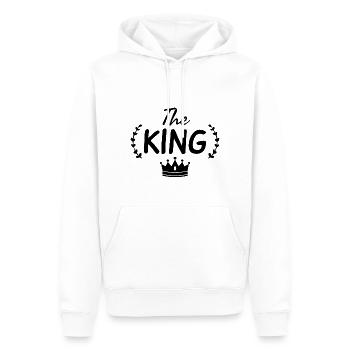 The king. Le roi. Pour le roi de la maison. - Sweat à capuche Premium bio Homme - blanc - Devant - Nico (187cm)
