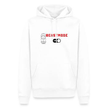 Beastmode On | Training | Gym | Fitness - Männer Premium Bio Hoodie - Weiß - Vorne - Nico (187cm)