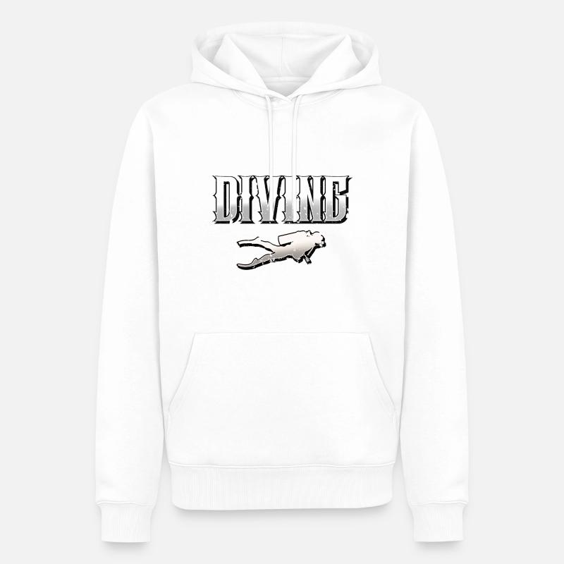 Taucher Tauchen - Männer Premium Bio Hoodie - Weiß