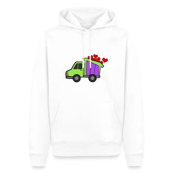 Bagger Baustelle Bauarbeiter Bau Herz I Geschenk - Männer Premium Bio Hoodie - Weiß - Vorne - Nico (187cm)