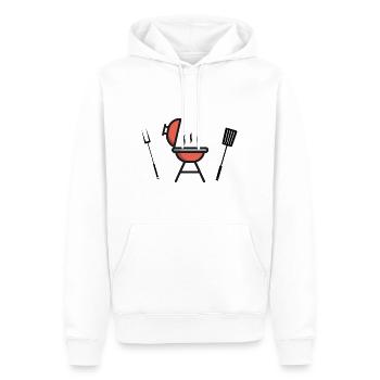 Icône de la saison des barbecues grill - Sweat à capuche Premium bio Homme - blanc - Devant - Nico (187cm)