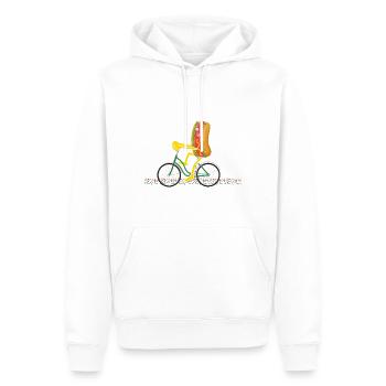 Cycliste Hot Dog Cyclisme Vélo Frites - Sweat à capuche Premium bio Homme - blanc - Devant - Nico (187cm)